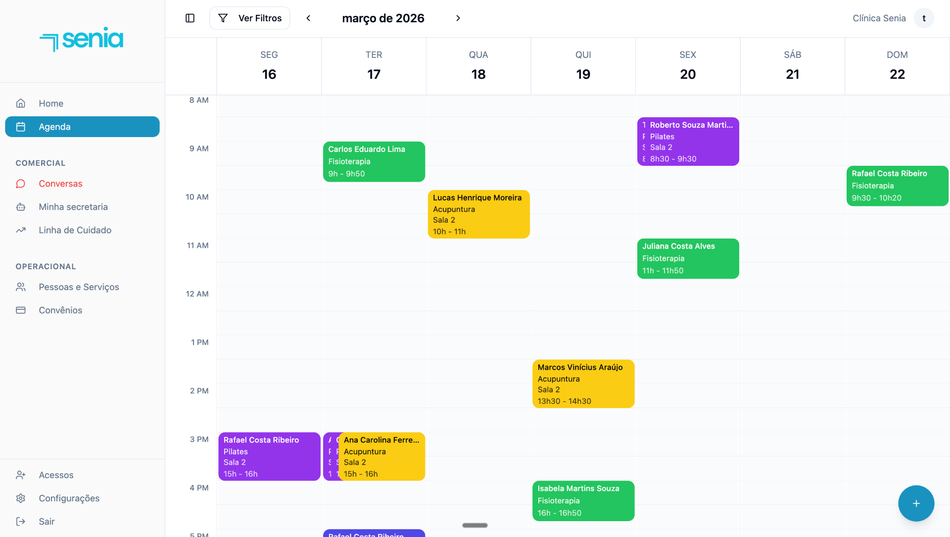 Agenda integrada e automática